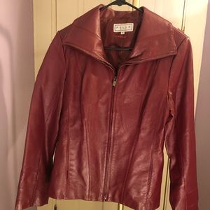 Vintage Pelle Studio Cherry Red Medium Leather Jacket